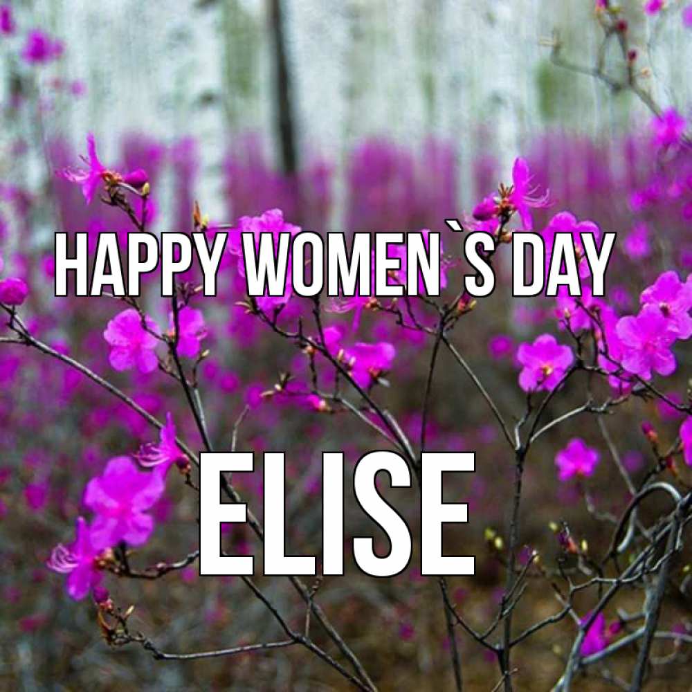 Greetings card с именем, Elise happy women`s day дикие цветы Greetings with text for free download 